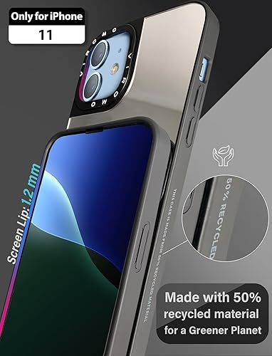 Miniatura 6 de VIROMO Funda de espejo para iPhone 11 Pro (solo con 2 unidades) protectores de pantalla, esquinas suaves a prueba de golpes, espejo de bolsillo,