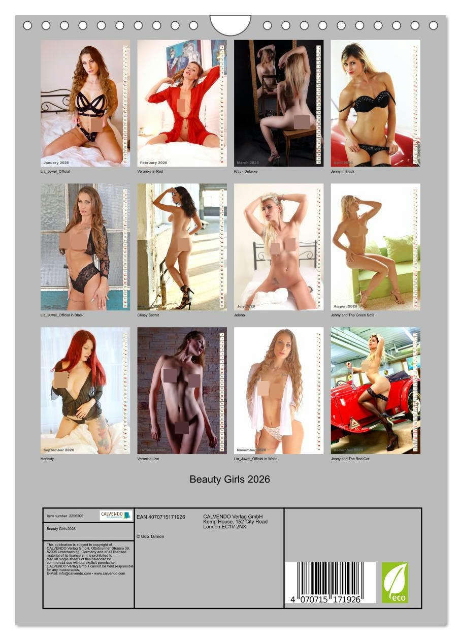 Beauty Girls 2026 UK-Version (Wall Calendar 2026 DIN A4 Portrait), CALVENDO 12 Month Wall Calendar — image 1
