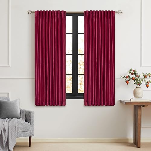 Vista 201 de PRIMROSE Juego de 2 paneles opacos de cortinas de terciopelo con trabillas traseras, 72 pulgadas largo, para la sala o dormitorio, decoran ventana