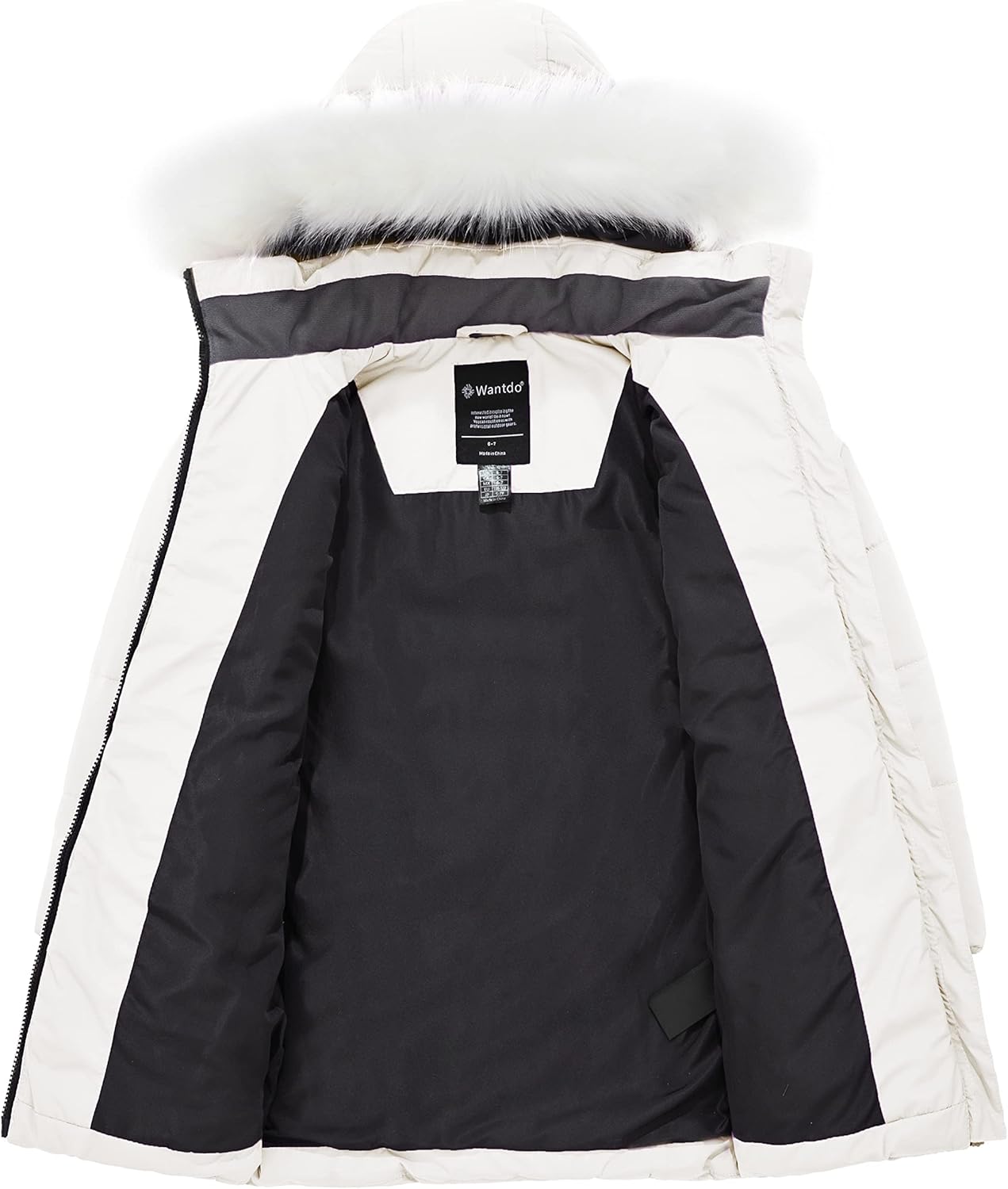 wantdo Girl's Winter Coat Waterproof Long Puffer Jacket Warm Parka with Faux Fur Hood - Image 4