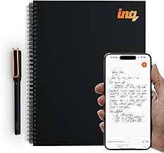 inq Smart Writing Set – Converts Handwriting to Text – Real Ink on Real Paper - AI Note Taking, Voice Recording and Transcription, For iPhone and Android - Smart Pen & Notebook (Letter Size)