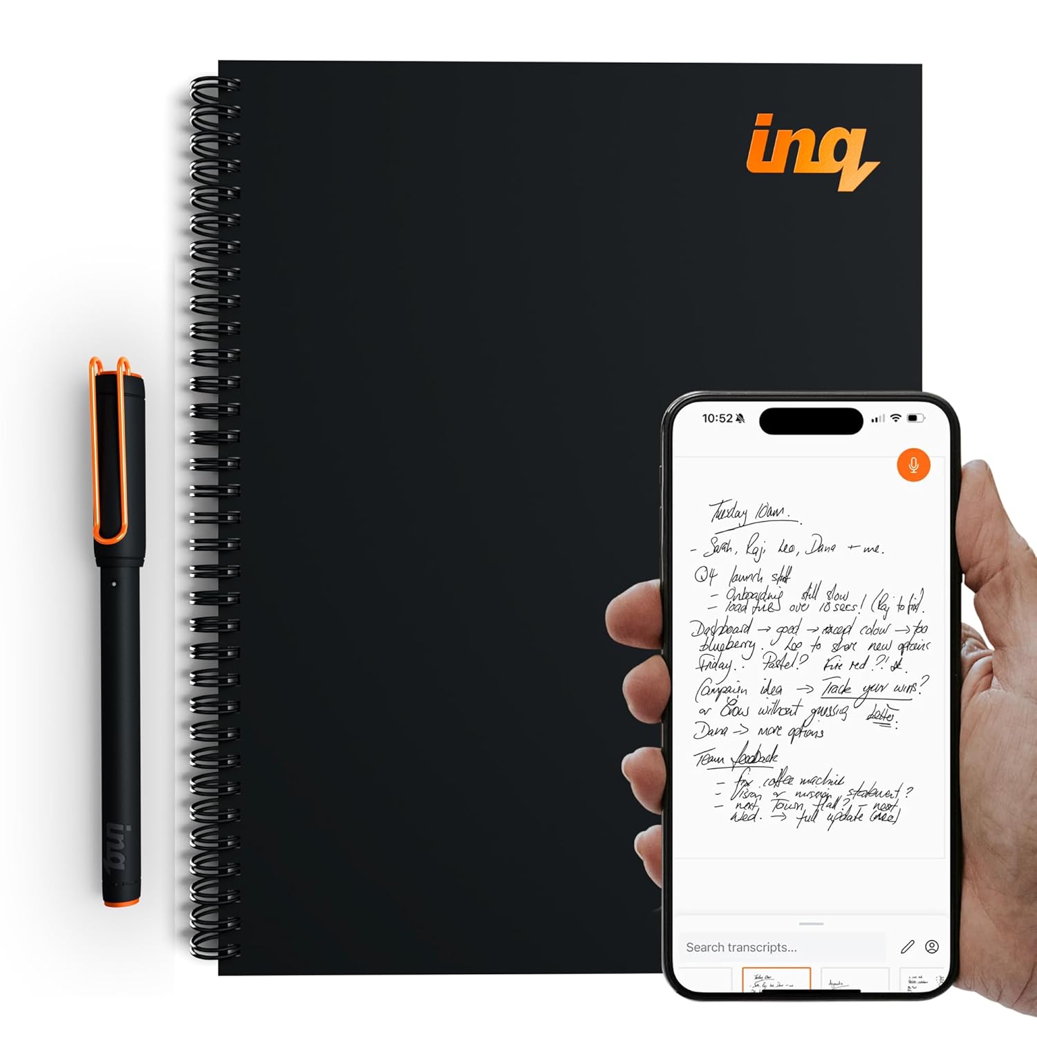 inq Smart Writing Set Converts Handwriting to Text Real Ink on Real Paper - AI Note Taking Voice