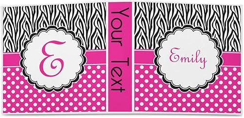 Miniatura 2 de Carpeta personalizada de 3 anillas con estampado de cebra y lunares, 2 pulgadas