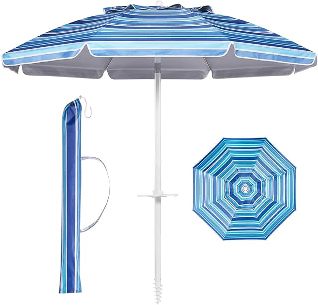Aoxun Beach Umbrella with Tilt Pole image