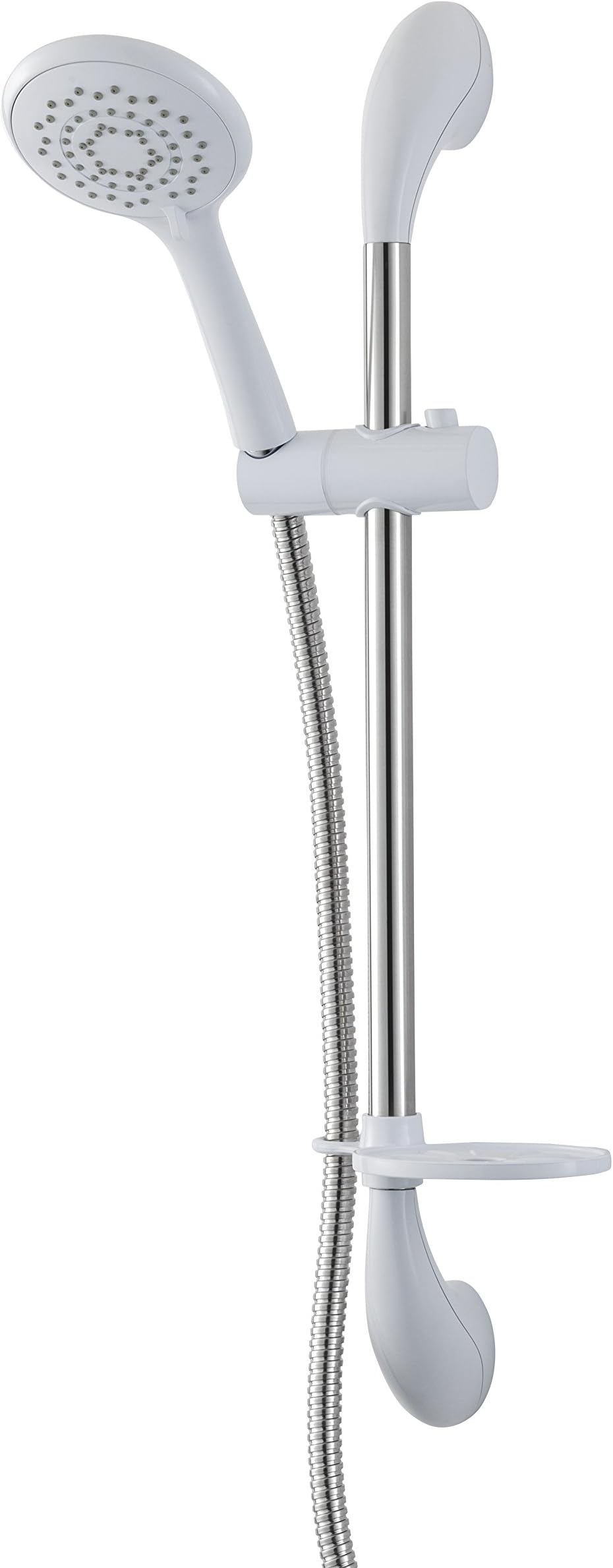 Adjustable Riser Rail | Shower Slider Rail| Shower Pole Holder | Deluxe | White | Easy to Fit Shower Rail