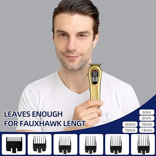 Miniatura 8 de GEC - Cortadora de pelo inteligente para hombres, recargable, profesional, de bajo ruido, 5 modos, con kit de recortador de pelo de luz auxiliar