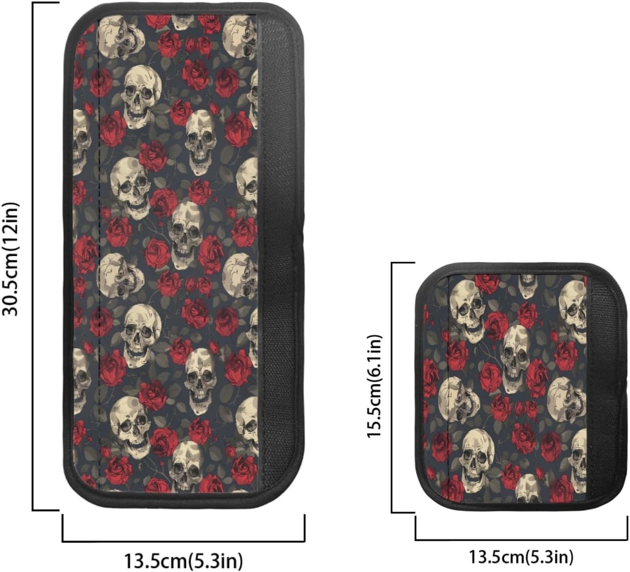 Halloween Skull Fridge Door Handle Covers Set of 6, Anti-Skid Kitchen Appliance Armrest Decoration Mat for Fridge Dishwashers Microwave Kitchen Halloween Decorations,Rose Red
