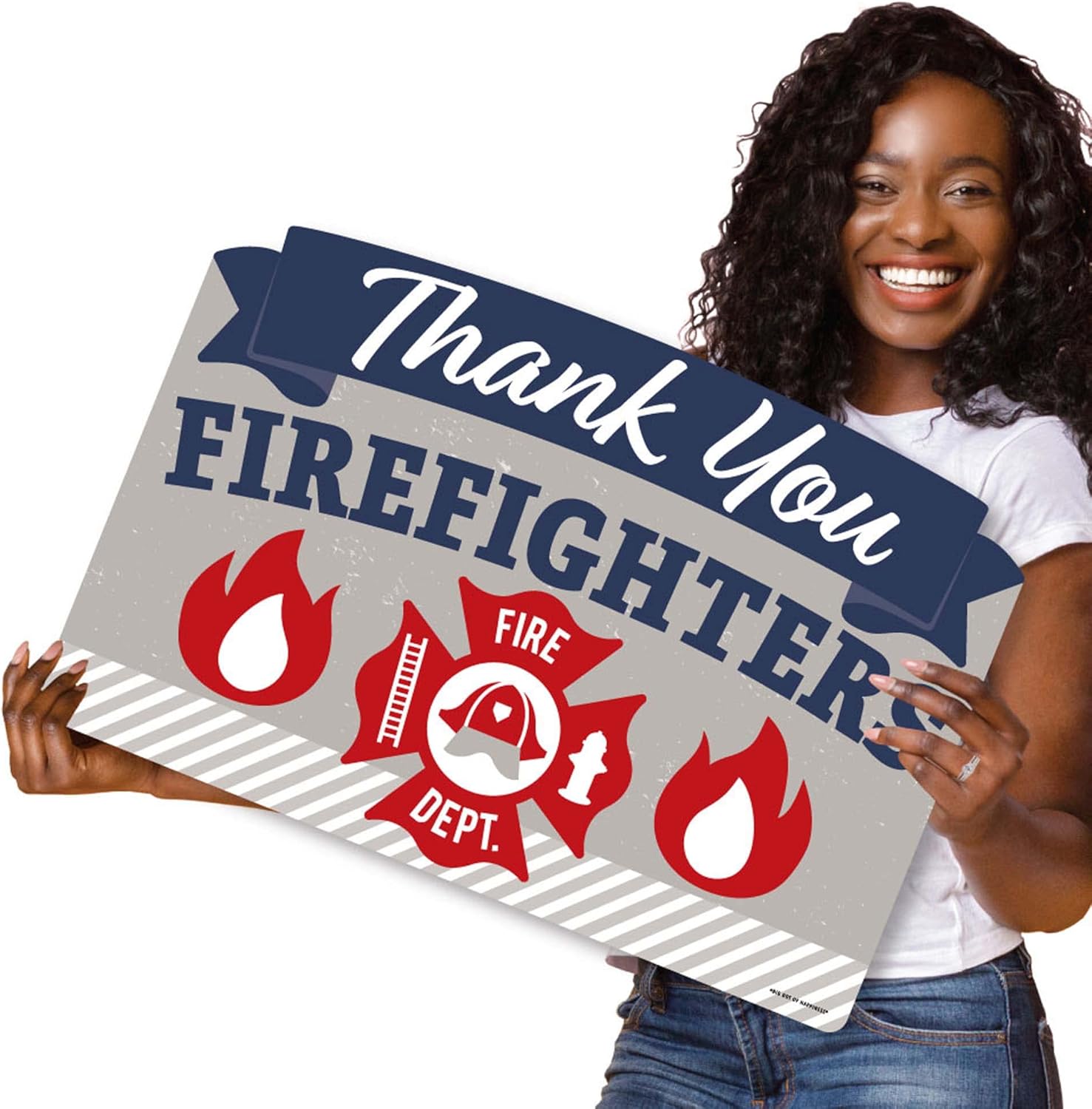 Big Dot of Happiness Thank You Firefighters - First Responders Appreciation Yard Sign Lawn Decorations - Party Yardy Sign