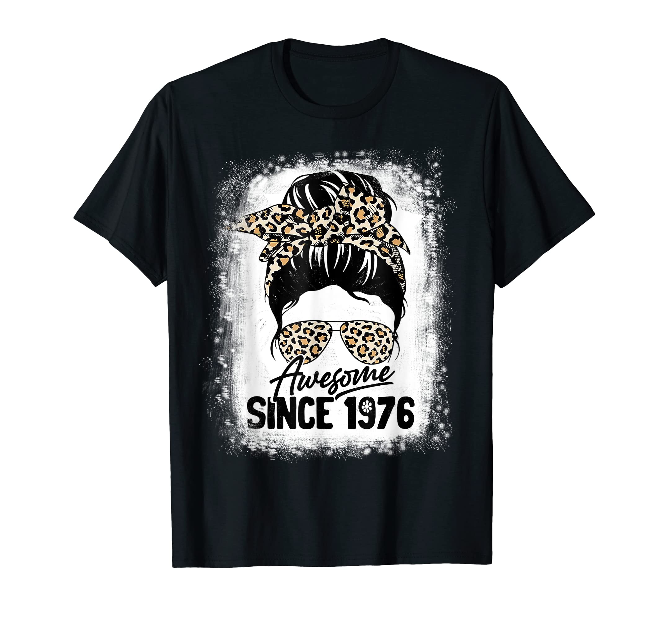 Born in 197646 Years Old Awesome Since 1976 Leopard 46th Birthday T-ShirtOEKO-TEX STANDARD 100