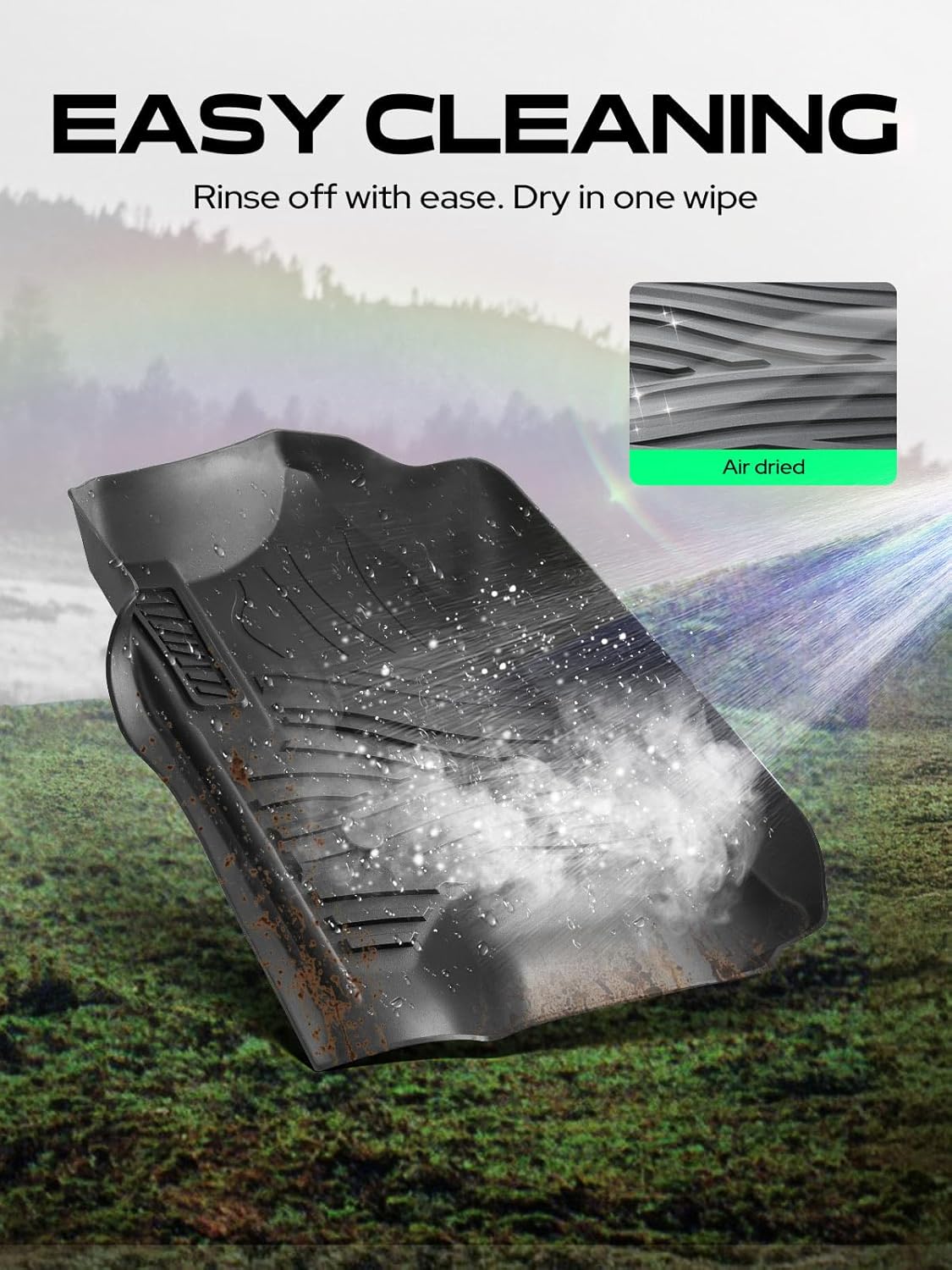 YHTAUTO Floor Mats Fit Chevy & GMC & Cadillac Models-Silverado, Suburban, Tahoe, Sierra, Yukon, Escalade, TPE All Weather Car Mats Waterproof Odorless Floor Liner - Image 8