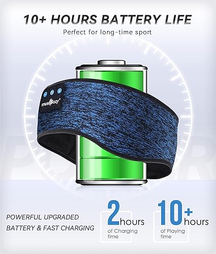 Miniatura 6 de MUSICOZY Auriculares para dormir con Bluetooth, máscara de dormir con auriculares Bluetooth para dormir, auriculares deportivos para dormir con