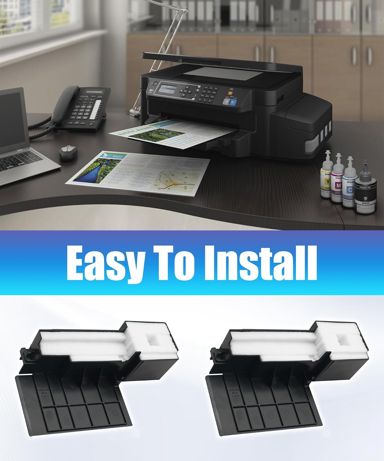 2Pcs Printer Waste Ink Tank Pad Sponge Maintenance Box Fits for ET-2650 XP325 XP446 XP352 XP442 X340 ХР420 ХР445 XP320 XP330 XP335 XP342 XP355 XP430 XP432 XP434 XP220 and More