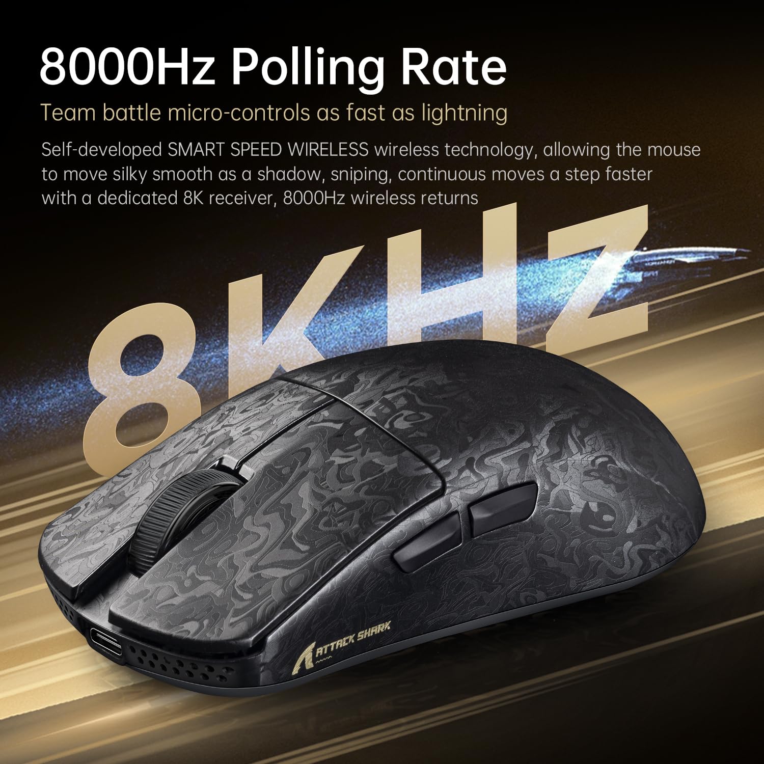 ATTACK SHARK R11 ULTRA Draadloze Gamingmuis Van Koolstofvezel met