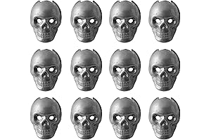 12 pcs Simulated Human Skull Gas Logs Made of Durable Metal, Perfect...