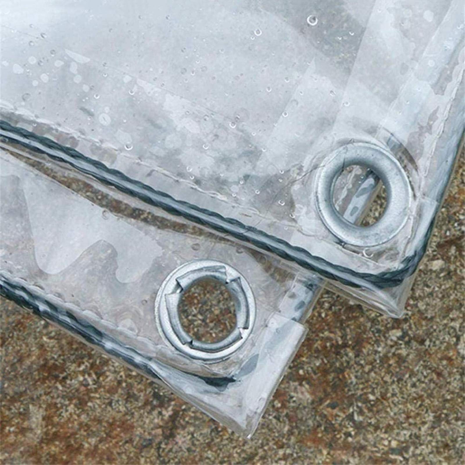 Telo Impermeabile In PVC Trasparente 3x3.5m, Con Occhielli In Metallo, Antivento E Antistrappo Per Esterno (piscina, Auto, Barche) - 2