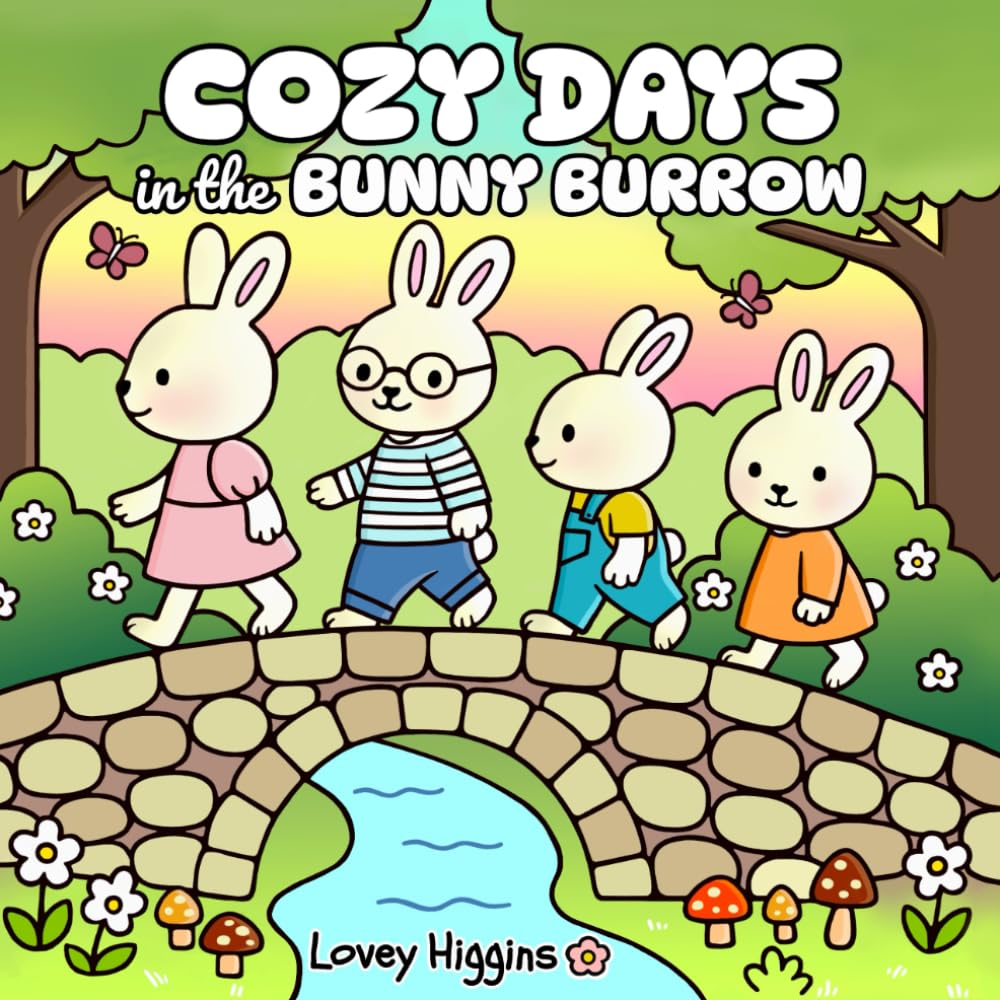 Cozy Days in the Bunny Burrow: Relaxing Coloring Book for Adults and Kids with a Charming Bunny Family
