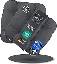 LILENO HOME Set of 2 Anthracite Chair Cushions (38 x 8 cm) Garden, Kitchen or Dining Room - Comfortable and UV Resistant Indoor Outdoor Cushion