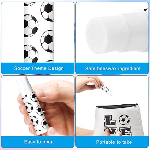 Miniatura 3 de Demissle Bálsamo labial con temática deportiva, 40 unidades, lápiz labial deportivo, bálsamo labial hidratante con sabor a jazmín orgánico, regalos