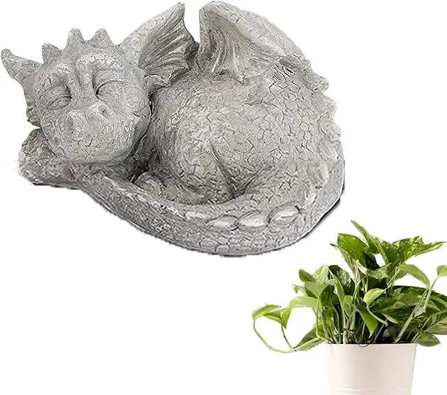 Drache Garten Harz Statue - Fantasy-Figur Dekoration für Balkon & Vorgarten