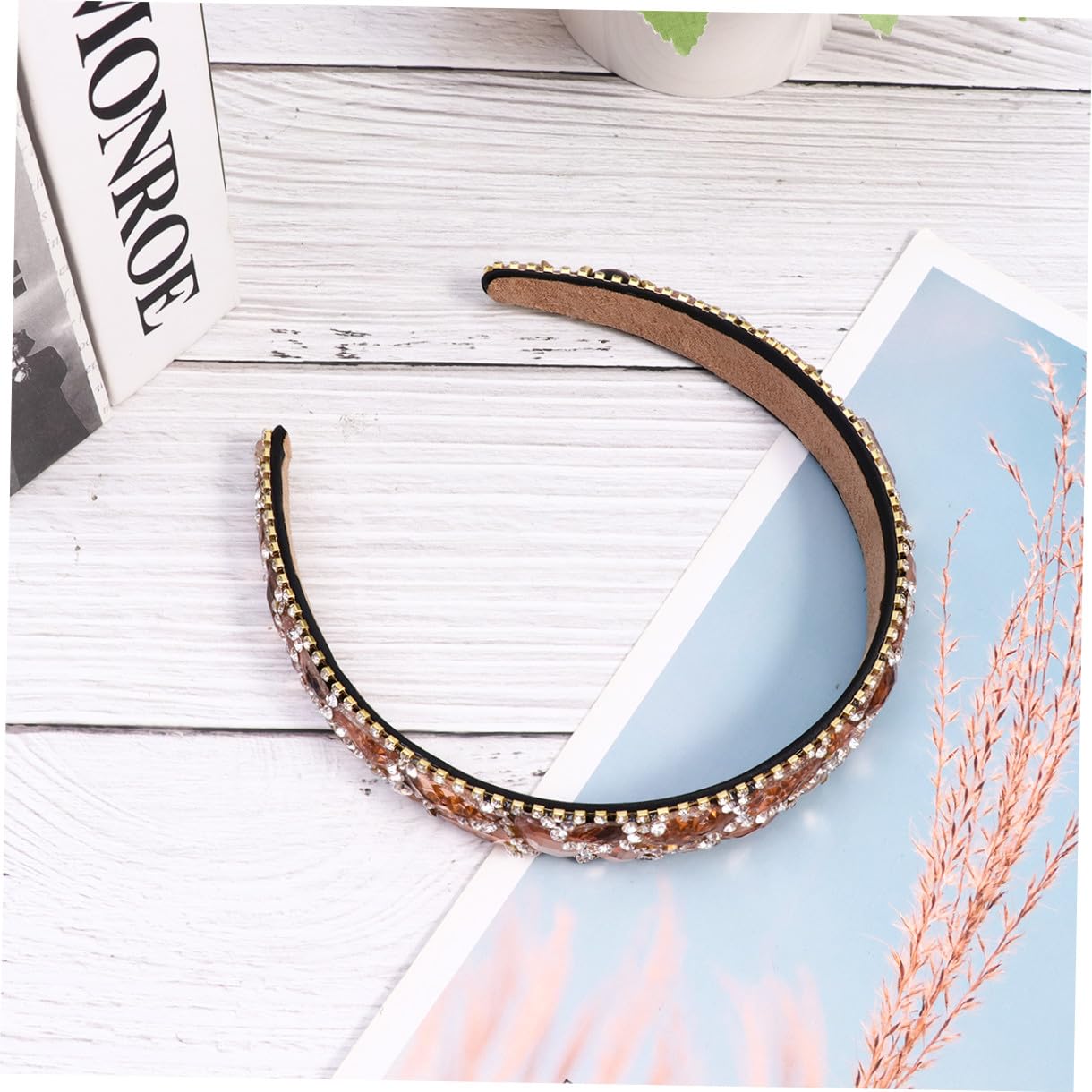 MAGICLULU 2 Piezas Diadema De Ala Ancha Aro De Pelo Brazalete Para El Cabello Diademas Anchas Lazos Para El Cabello Con Tiara Nupcial De La Boda Diadema Ligera Perder Con Cuentas Duro