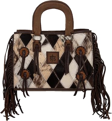 Diamond Cowhide Satchel By STS Ranchwear STS36732, Brown