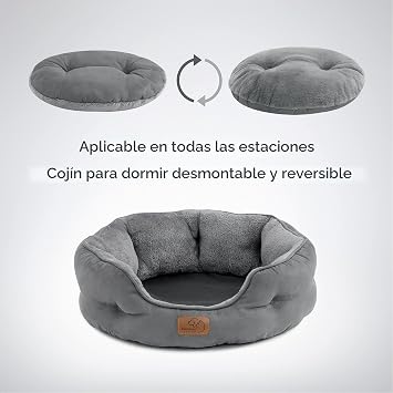 Bedsure Large Washable Cat Bed – Round Non-Slip Interior for Kittens and