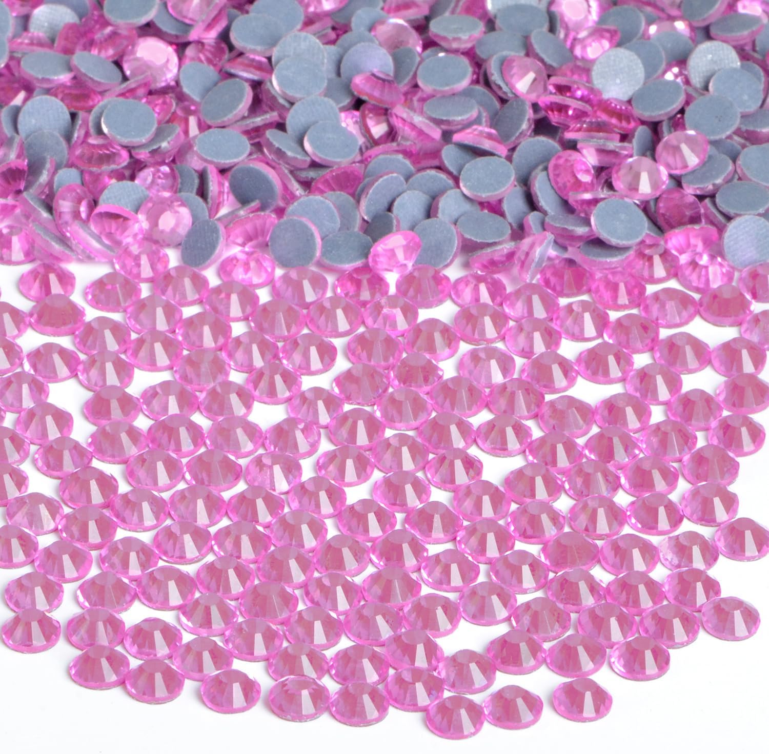 Bymitel Hotfix Crystal Rhinestones Round Gems Iron on DIY Jewelry Making Flat Back for Crafts,Lt. Rose, 6.3mm(SS30/288pcs)