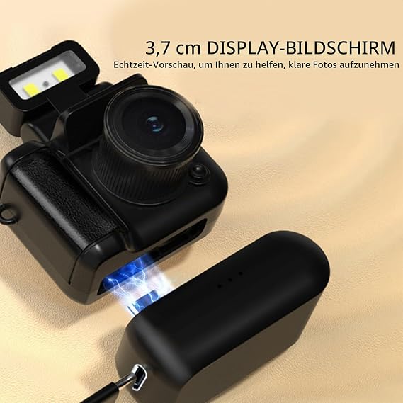 Digital Camera Thumb Camera 1080P HD Video Camera for Photography Vlogging Camera with Flash Light Compact Small Camera for Travel (16GB)