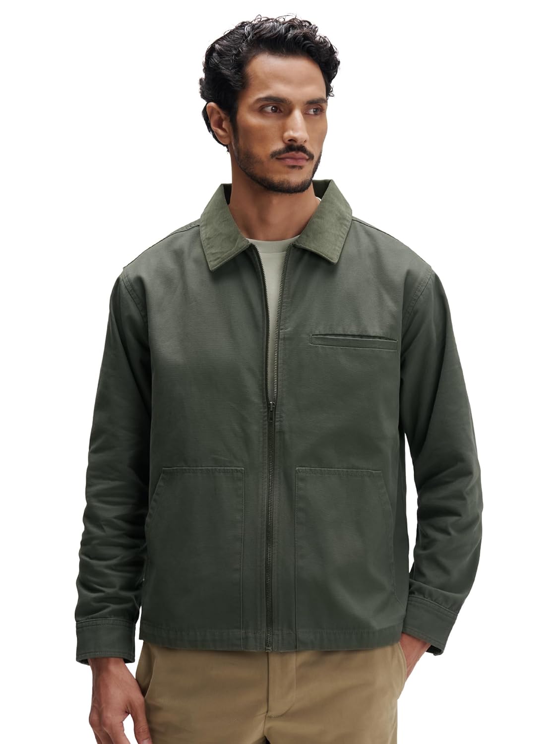 XYXX Men’s Canvas Cotton Jacket| Long Sleeves| Solid-Regular Fit Jacket
