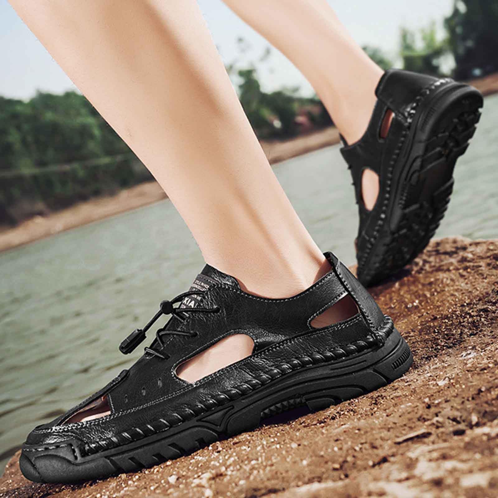Genérico Sandalias Hombre Verano - Sandalias CóModas Y Transpirables para Hombre Ideales para Uso Informal para Caminar En La Playa con Suela Plana Y Ligeras para Verano Primavera Y OtoñO Chanclas
