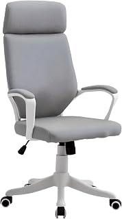 Vinsetto Silla de Oficina Giratoria Silla de Escritorio Altura Ajustable con Reposabrazos y Respaldo Alto Carga 120 kg 63x65x112-120 cm Gris