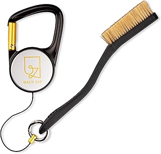 back zip Keenon Sports® - Herramienta de limpieza para palos de golf – Juego de 2 unidades – Cepillo de golf – Cepillo de limpieza para bolsa de golf – Color negro