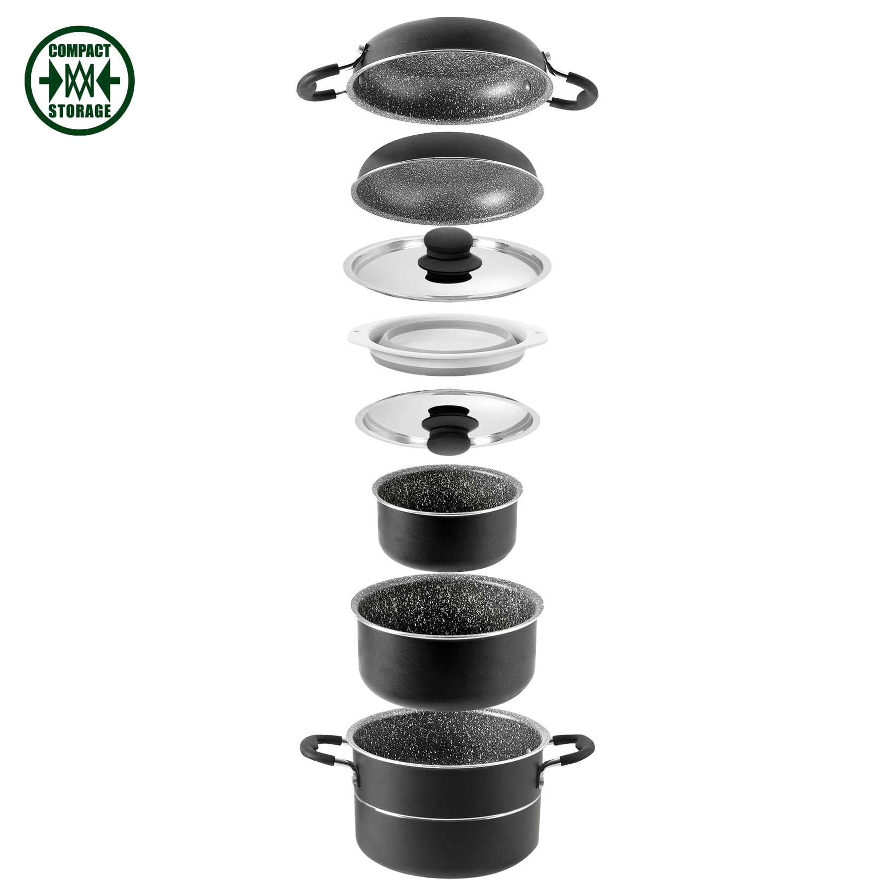 Brunner 0806095N - Ustensiles de Cuisine et Vaisselle de Camping en Aluminium, Jeu Pirate 9+1 Ø 24 cm