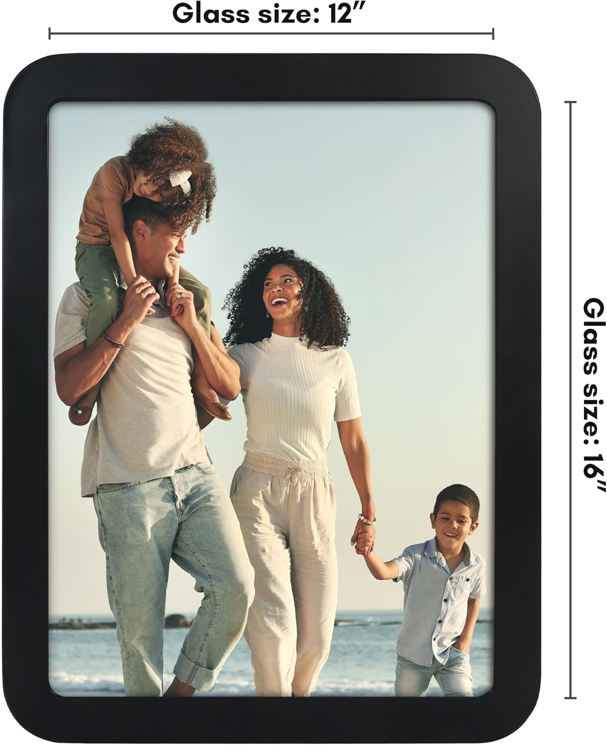 Americanflat (アメリカンフラット) 12x16インチ 写真フレーム ラウンドコーナー付き ブラック - エンジニアード