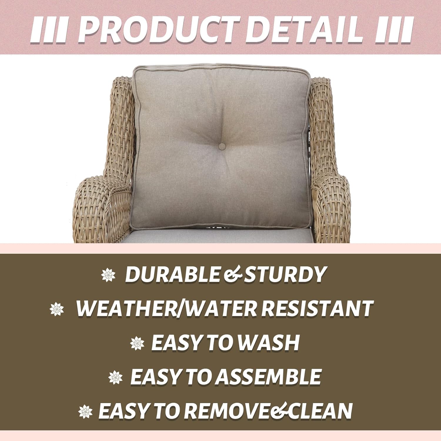 Buy Wicker Swivel Patio Chairs Set 360Degree Outdoor Swivel Rocking