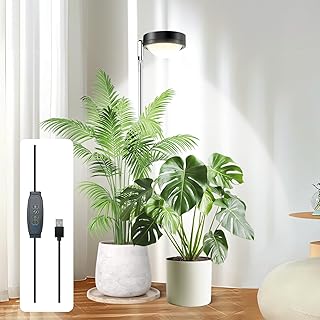Pflanzenlampe Vollspektrum mit Timer, Wachstumslampe für Pflanzen Innen, Optischer Linsentechnologie für Hohe PPFD, Grow Lights for Indoorplants