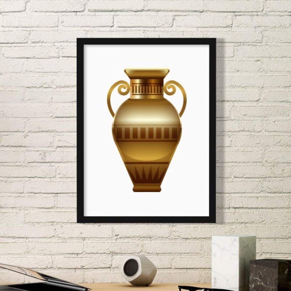 Cadre photo art Égypte ancienne avec motif de vase en poterie noir format small