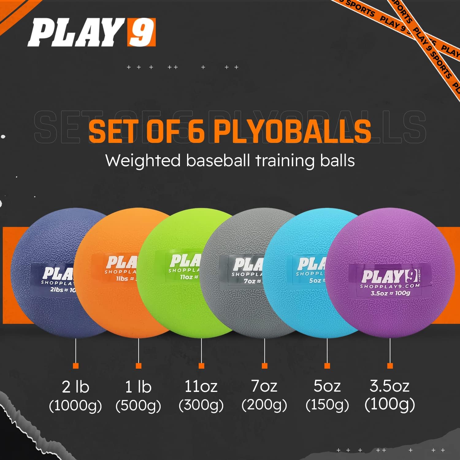 Play 9 Sports | PlyoBalls for Baseball | Weighted Balls for Baseball | Baseball Pitching and Velocity Training