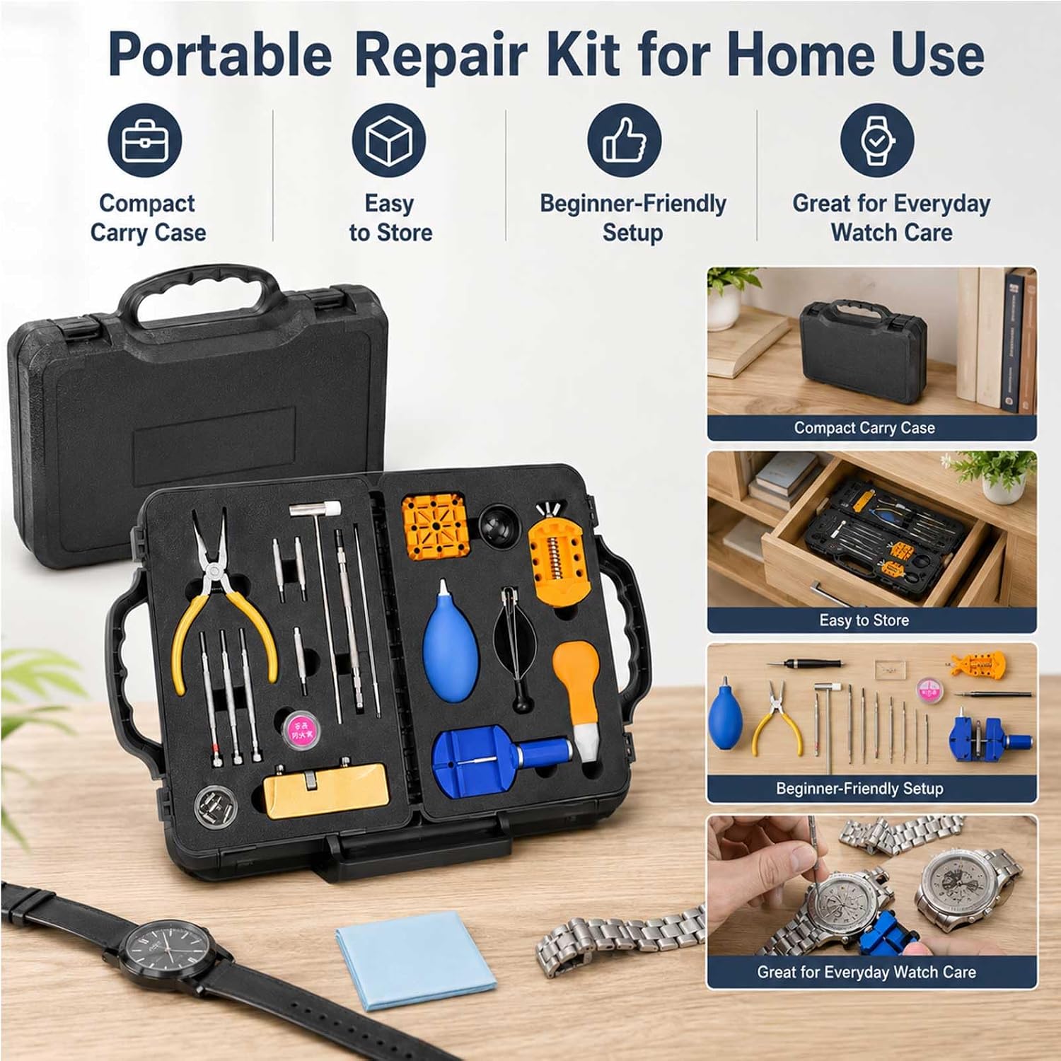 Watch Repair Kit，Watch Link Removal Kit,Watch Battery Replacement Tool Kit