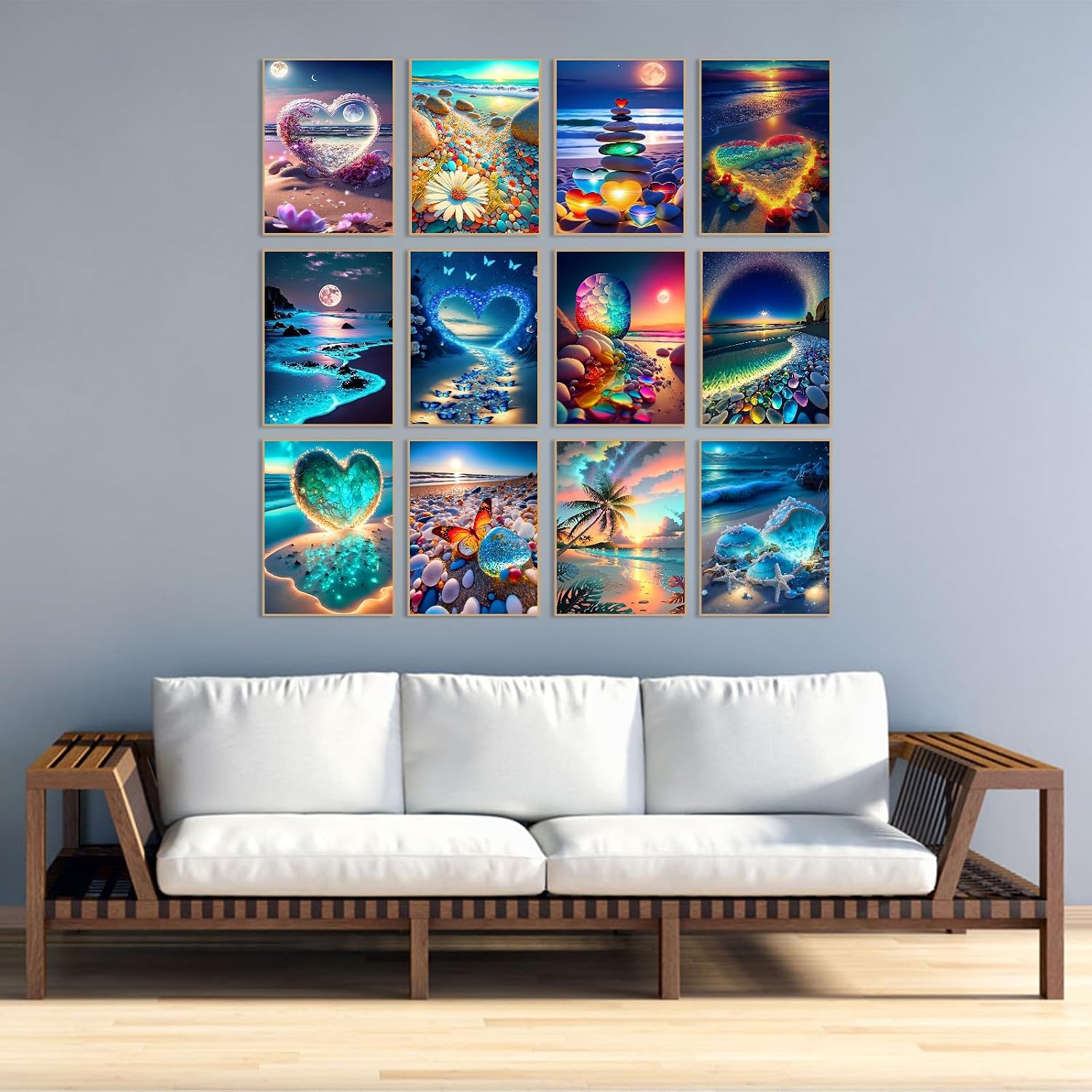 Mystara 12 Pack Diamond Painting Kits for Adults,5D Landscape Moon ...