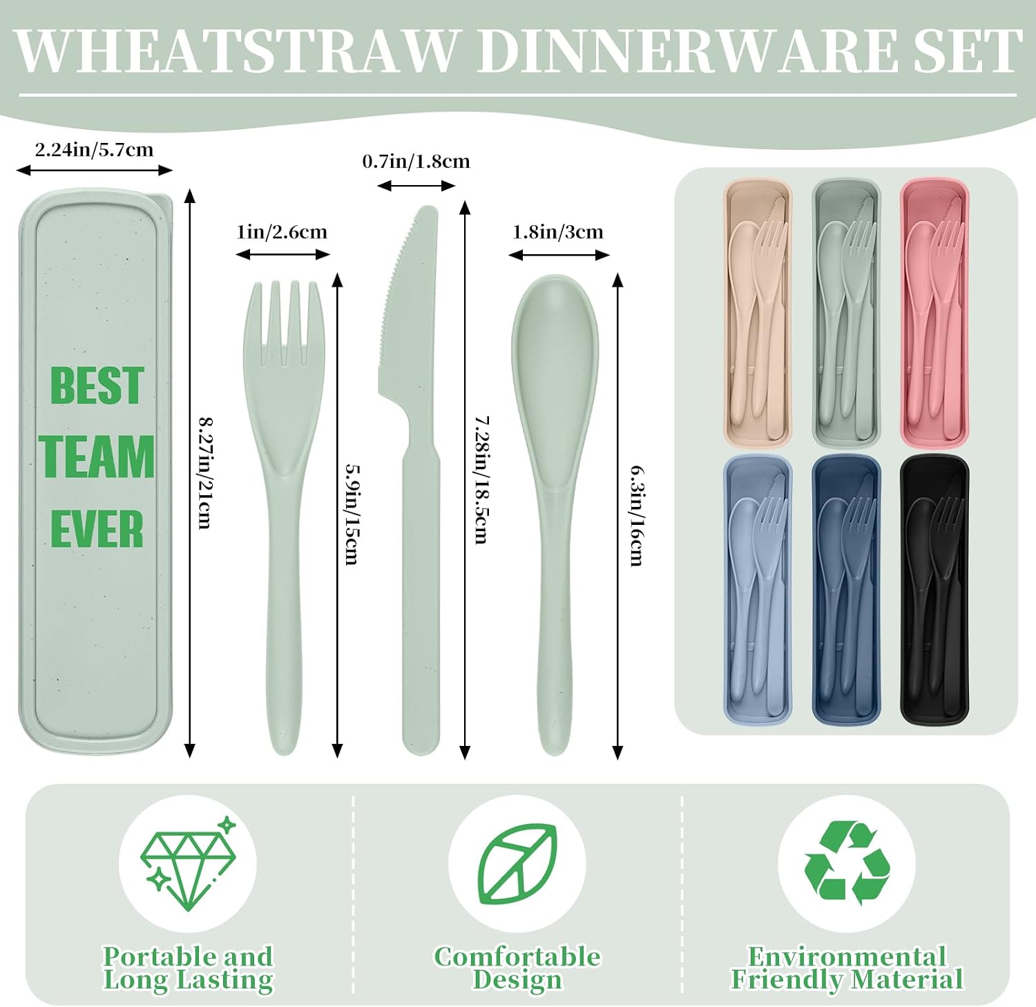 Hushee 12 Pack Employee Appreciation Utensil with Case, Team