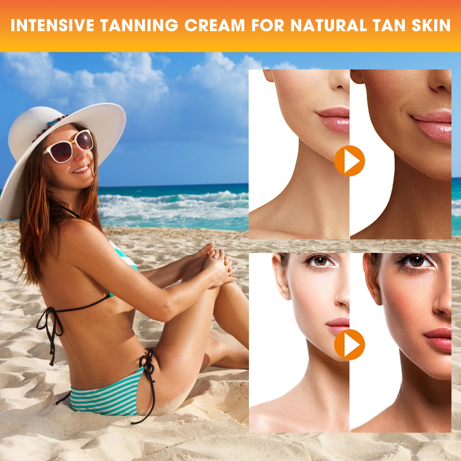 Luxury Intensive Tanning Gel, Haute Beauty Tanning lotion, Natural Tanning Accelerator Cream Gel Tan Skin, Instant Tanning Cream For Sunbeds & Outdoor Sun 2 Luxury Intensive Tanning Gel, Haute Beauty Tanning lotion, Natural Tanning Accelerator Cream Gel Tan Skin, Instant Tanning Cream For Sunbeds & Outdoor Sun