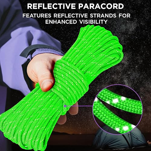 Vista 109 de TECEUM - Cuerda resistente 1000 de 1000 / 200 / 100 / 50 pies, más de 40 colores, cuerda para supervivencia y campamento, cuerda de nailon Patriot