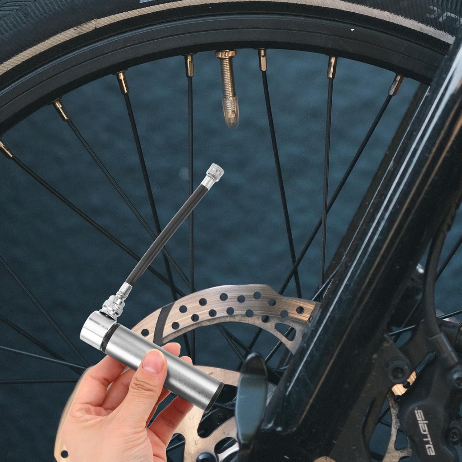 Lightweight Portable Mini Bike Pump with Universal Valve Compatibility for Bicycle Tires and Basketballs, Aluminum Alloy Handheld Air Pump for Outdoor Cycling and Sports Events