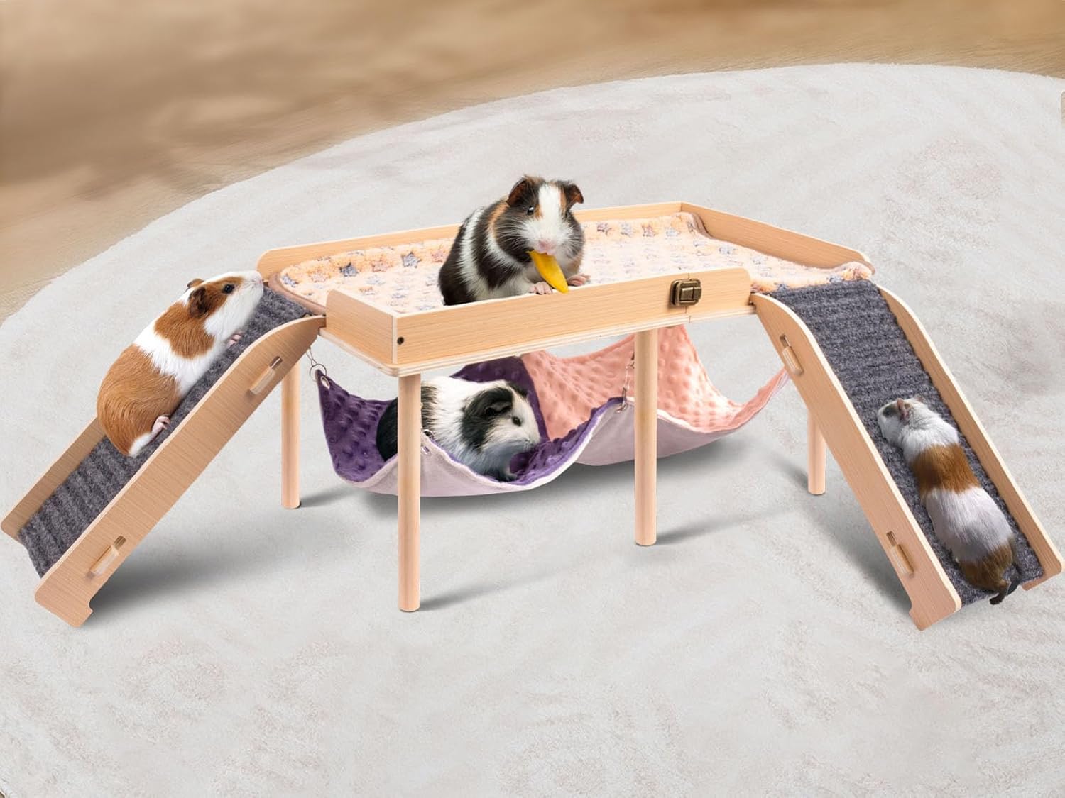 Amazon.com : BESNEW Enlarged Guinea Pig Hammock with Platform and ...