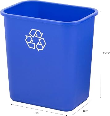 United Solutions Geri Dönüşüm Kutusu, 26.5 Lt Kapasite, Yerden Tasarruflu, Masa Altı Uyumlu, Temizlemesi Kolay, 12'li Paket, Mavi