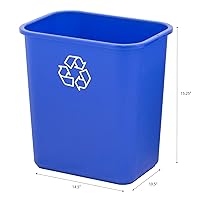 Vista 2 de United Solutions Papelera de reciclaje de 7 galones / 28 cuartos de galón, se adapta debajo del escritorio y espacios pequeños y estrechos