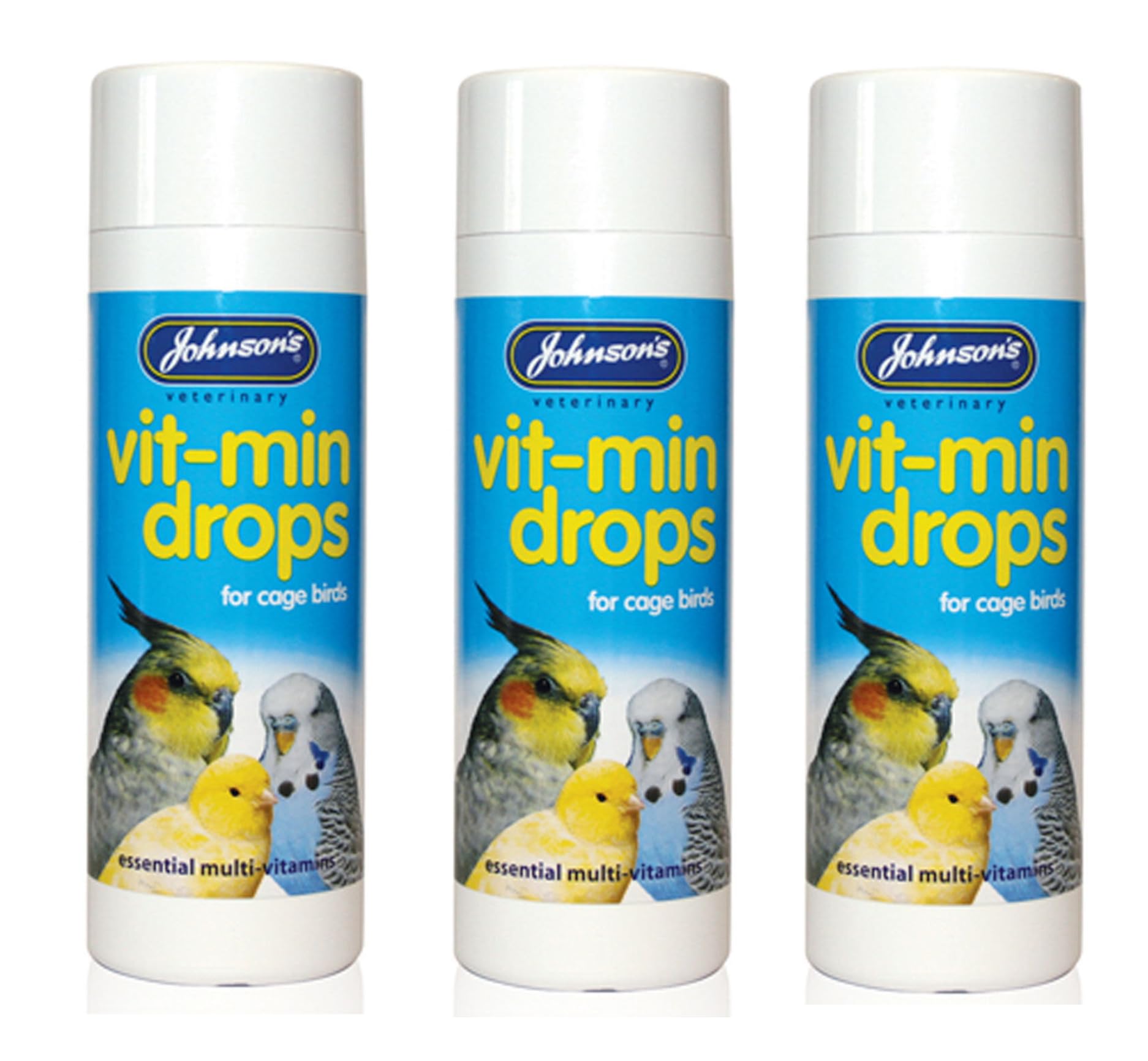 LEEWAY WOODWORK JOHNSONS CAGED BIRD VIT-MIN DROPS 100ML - SUPPLEMENT - HEALTHY PET VITAMIN (3 BOTTLES)