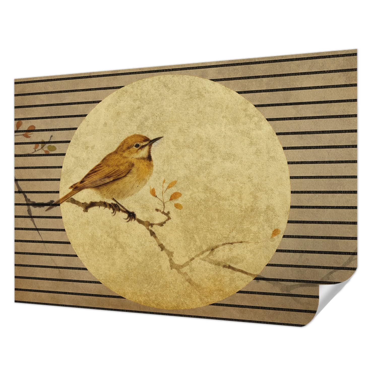 Papier peint adhésif pour chambre à coucher oiseau harmonieux 208x146