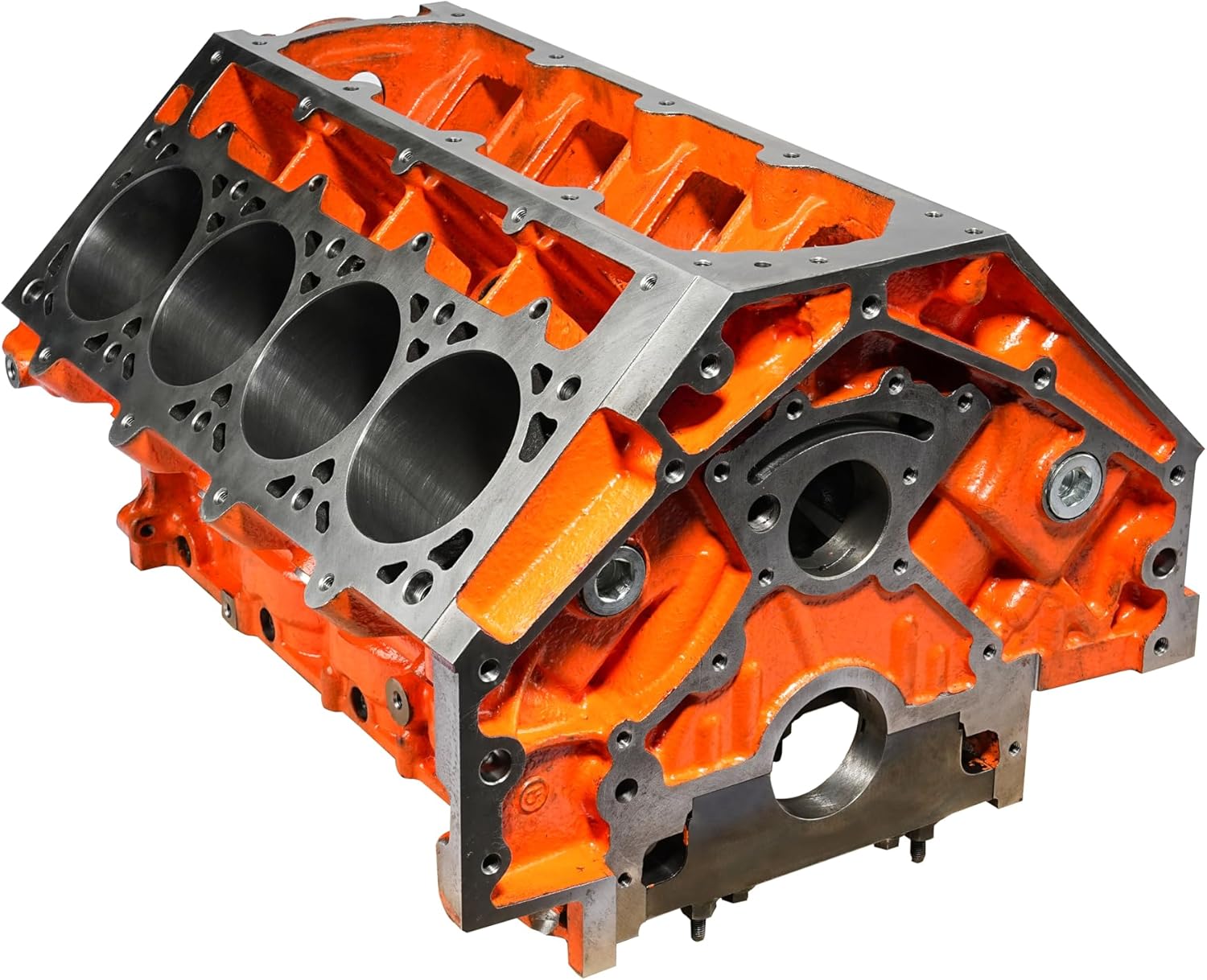 CNC machined Cast Iron Engine Block for LSX 4.000 Bore DH-9.240 6-Bolt Orange